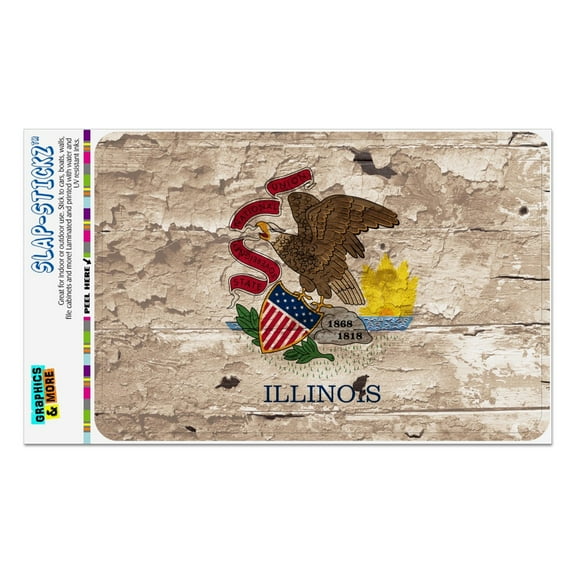 Rustic Illinois State Flag Distressed USA Home Business Office Sign