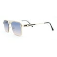 thumbnail image 3 of Mens Luxury Beveled Lens Rectangular Mobster Mafia Metal Rim Sunglasses Gold - Black Pink, 3 of 4