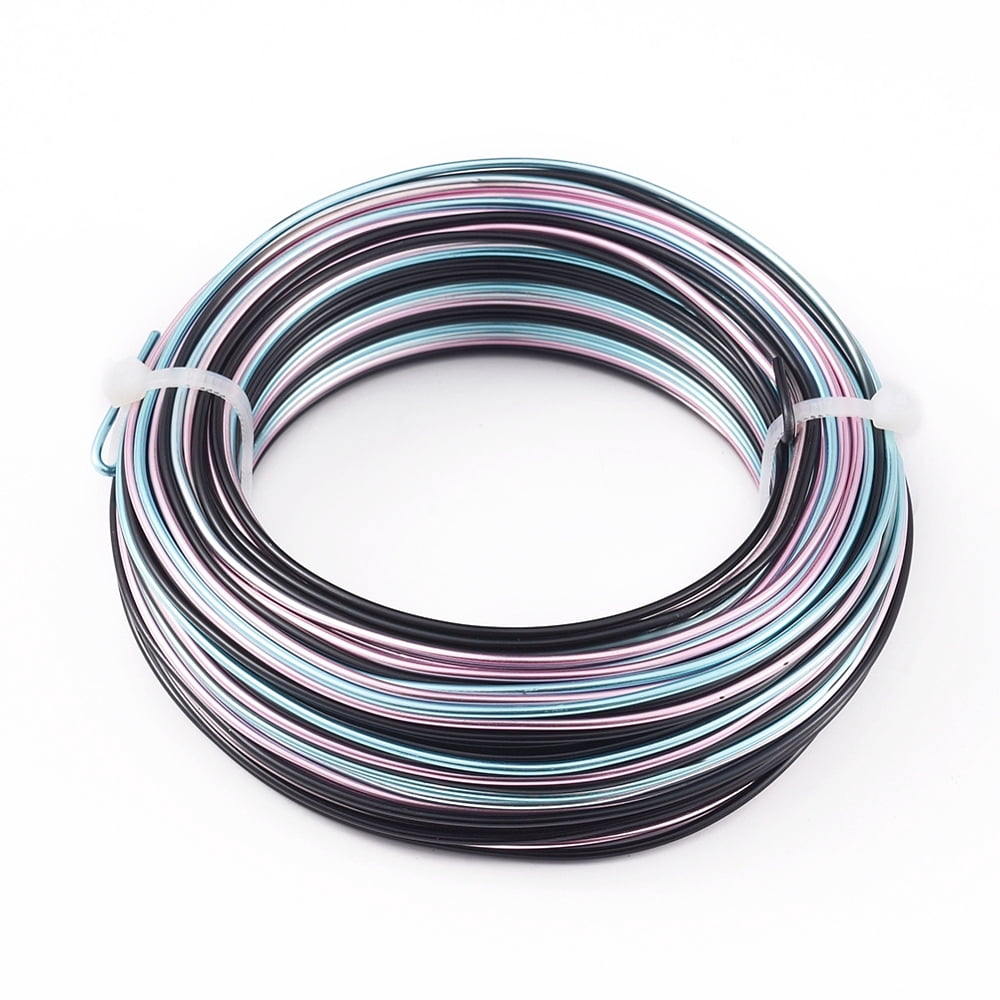 2Roll Round Aluminum Wire Colorful 1.5mm about 41.6m/roll