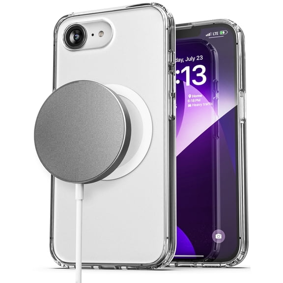 Encased 2-in-1 Case for iPhone 16e Magnetic Case with Wireless Charger Compatible with MagSafe [Includes Mag Charging Pod]