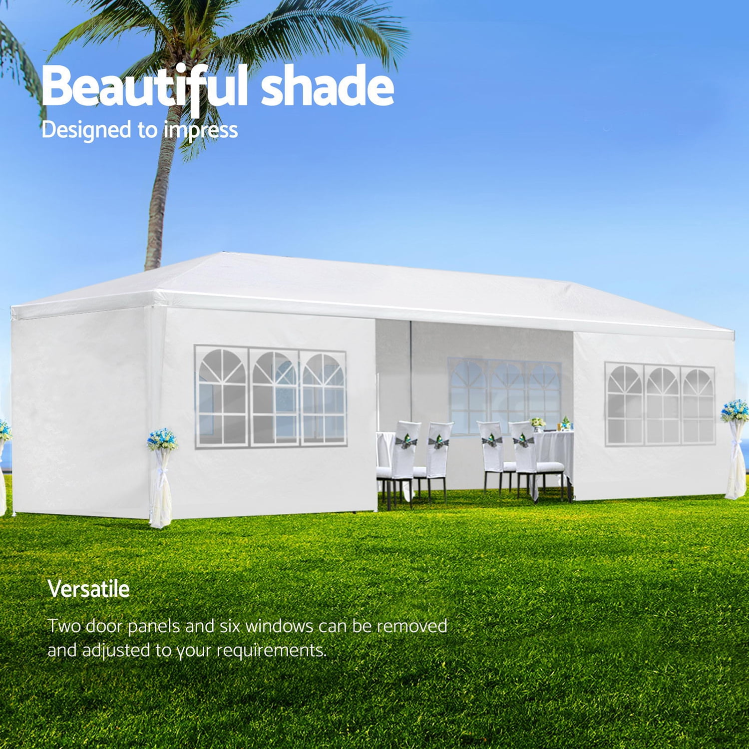 Aimee Lii 355"x118" Pop Up Tent, Backyard Canopy Gazebo, Gazebo with Sidewalls, Outdoor Patio Awnings for Party Camping BBQ Events, White Aimee Lii 355"x118" Pop Up Tent, Backyard Canopy Gazebo, Gazebo with Sidewalls, Outdoor Patio Awnings for Party Camping BBQ Events, White