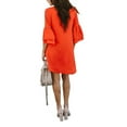 thumbnail image 5 of Idoravan Women's Dress Summer Womens Dress Sweet & Cute V-Neck Bell Sleeve Shift Dress Mini Dress, 5 of 7