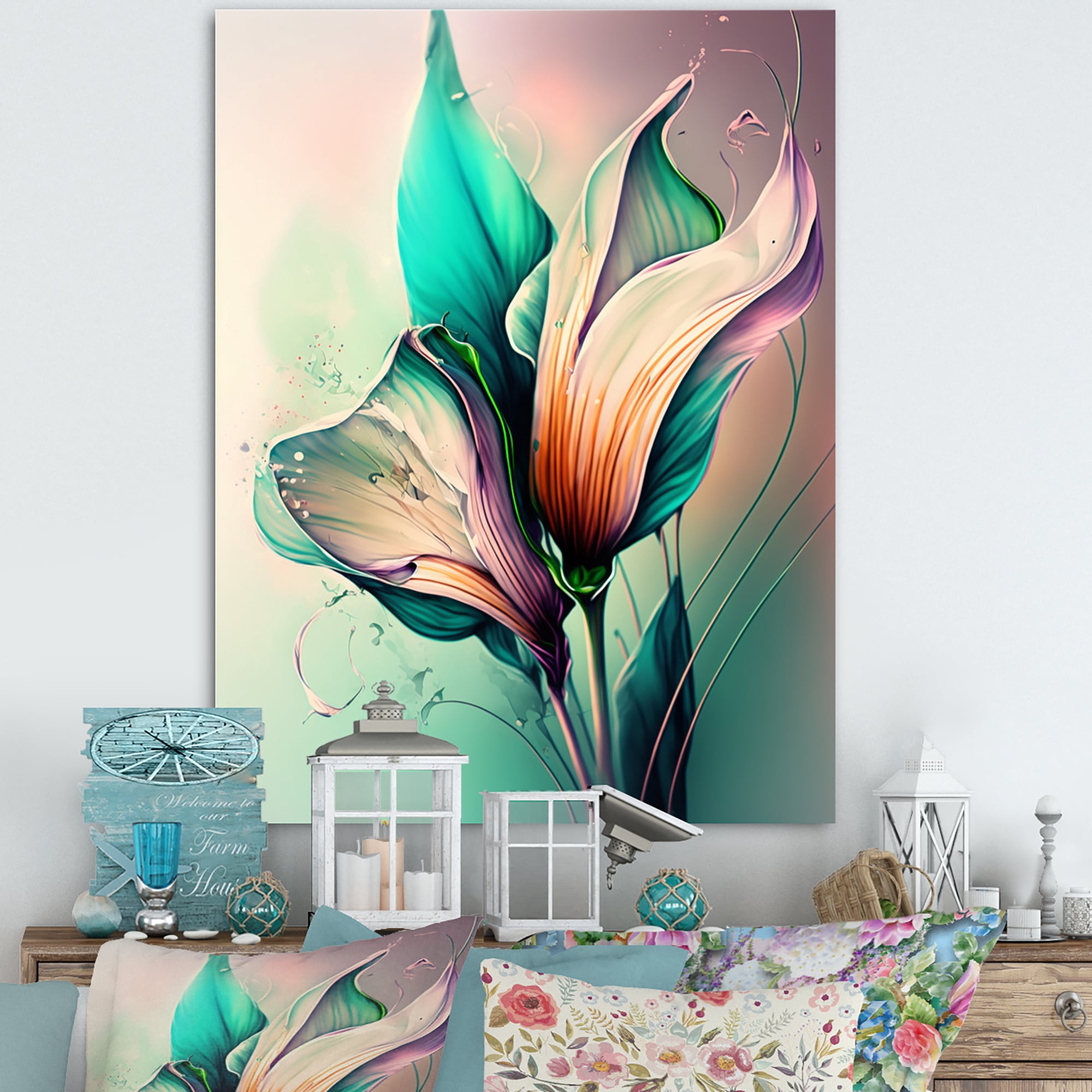 Designart Colorful Cally Lilies I Canvas Wall Art