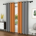 thumbnail image 3 of Lfeey Orange and Gray Blackout Curtains, Room Darkening Dark Curtains, 52x96 inches, 2 Panels, 3 of 6