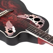 41 inch Full-Size Cutaway Acoustic-Electric Guitar Grape Voice Hole Spruce Top Round Back Sunset Red