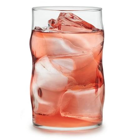 Libbey Lava Tumbler Drinking Glasses, All Purpose, Molten Groove Glasses Set of 8, Tactile, Tall Drinking Glasses for Water, Cocktails