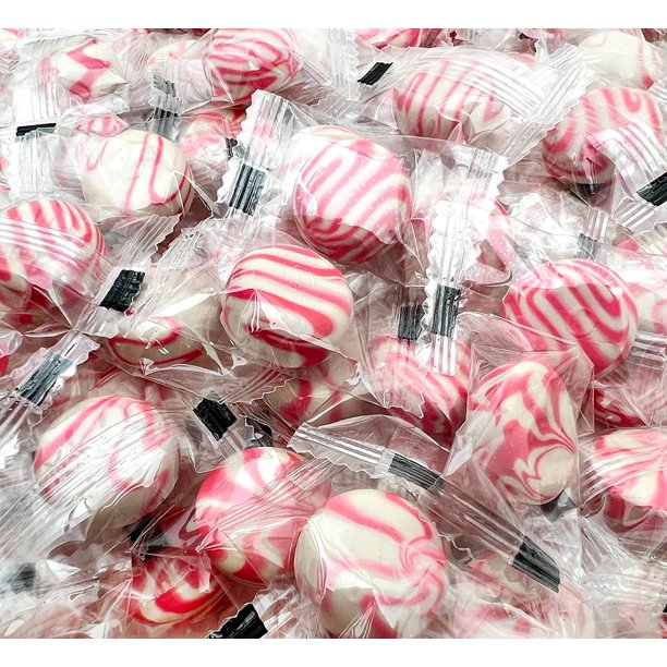 Funtasty Strawberry Cream Swirls Hard Candy, Bulk Pack 2 Lbs
