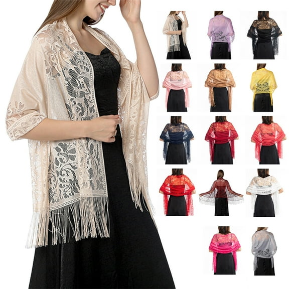 Shenmeida Formal Women’s Polyester Soft Lace Shawls Wraps, Camel
