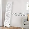 thumbnail image 4 of 63"x67" Carved Wood  Foldable Partition,4 Panel Room Divider Screen for Home Office & Bedroom Privacy, 4 of 5