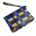 thumbnail image 3 of Leather Clutch 8 X 5. 5 In Wrist Strap And Hand Bag Easy To Carry Lightweight Waterproof And Durable Cornflowerblue Buffalo Plaid Check Tartan Scotland_2, 3 of 6