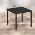 thumbnail image 2 of Square Outdoor Dining Table for 4, All-Weather HDPE Top and Rust-Resistant Metal Frame, 35.4" W x 35.4" D Black Patio Table for Garden, Backyard, Balcony and Deck Dining Area, 2 of 7