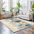 thumbnail image 3 of Large Area Rugs 8'x10', Beach Coastal Beige Carpet Runner Indoor Outdoor Rugs Home Decor Aesthetic, Nautical Shell Starfish Coral Summer Non Slip Mats Washable Accent Rug for Living Room Bedroom, 3 of 8