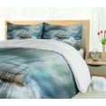 thumbnail image 5 of Ambesonne Ocean Duvet Cover Sets, Pirate Ship on Wavy Sea, 2-Queen, Blue Grey and White, 5 of 7