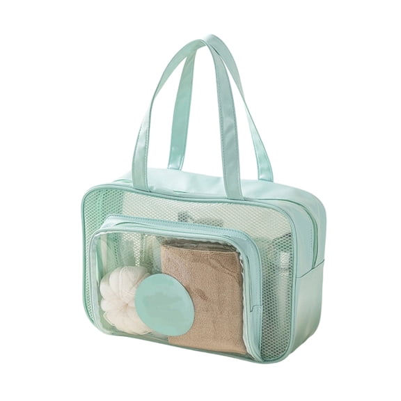 Mesh Shower Caddy Bag, 14 Inch Large Shower Caddy Portable Travel Shower Caddy, Turquoise Mesh Toiletry Bag for Dorm College Gym Bathroom Organizer, 1 Pack