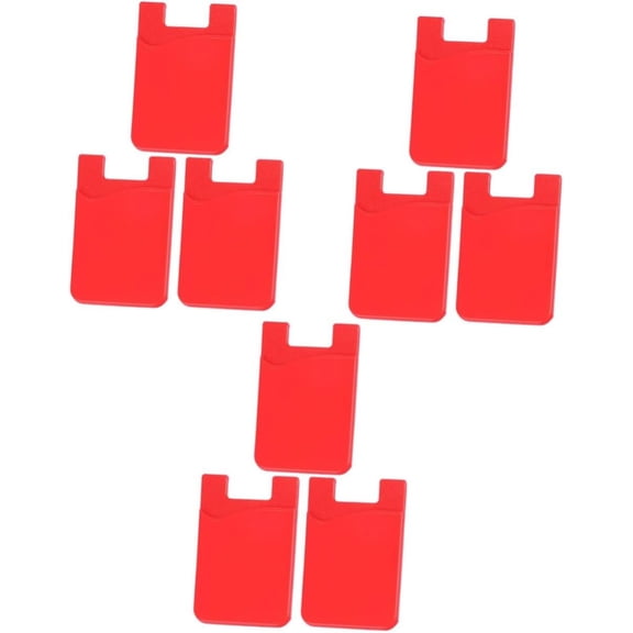 Smartphone 9 pcs red Purse Silicone Phone case Credit Holder Phone Holder Sticker Mobile Phone Bag Cell Phone