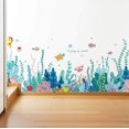 thumbnail image 5 of Pegatinas de pared con dibujos animados creativos extraíbles en 3D bajo el mar, paisajes naturales, hierba oceánica, algas marinas de colores, calcomanía de pared para esquina de pared (Seaw, 5 of 5