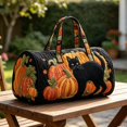 thumbnail image 5 of Women's Quilted Weekender Duffel Bag, Large Black Cat Pumpkin Halloween Patchwork Foldable Lightweight Overnight Gym Travel Tote,Spacious Duffle Handbag for Weekend Getaway, 5 of 5