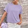thumbnail image 6 of Kovlvoll Womens Oversized T Shirts Summer Crewneck Short Sleeve Loose Fitted Basic Tees Casual Workout Tops, 6 of 7