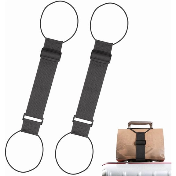 Multi Use Strong Adjustable Luggage Connector Straps, Elastic Fastening Belt for Travel Suitcase, Flexible Strap to Add & Secure Extra Bag, 10.2-16 Inch Adjustable