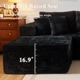 thumbnail image 5 of Ovios 108" Modular Sectional Couch, Cloud L Shape Couch with Chaise & Ottoman for Living Room, 3 Seater Boneless Sofa for Apartment, Black, 5 of 12