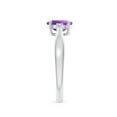 thumbnail image 3 of ANGARA Natural 0.7 Ct. Amethyst with Diamond Classic Ring in 14K White Gold for Women (Ring Size: 3), 3 of 9