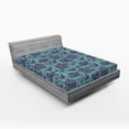 thumbnail image 2 of Ambesonne Romantic Floral Fitted Sheet, Modern Hibiscus Art, King Size, Seafoam Mauve Off White, 2 of 5