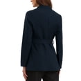 thumbnail image 3 of INSPIRE CHIC Work Blazer for Women Business Long Sleeve Collared Dressy Casual Belted Suit Jacket S Navy Blue, 3 of 5