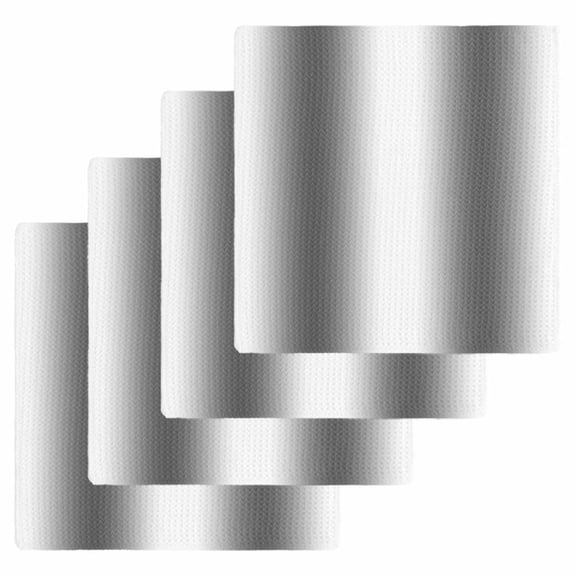 Gray White Ombre Dish Towels Set, Waffle Weave Kitchen Towels 4 Pieces, Modern Abstract Art Farmhouse Gradient Microfiber Hair Face Bath Tea Towel Absorbent Quick Drying Cleaning Dish Cloths 12"x12"