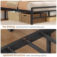 thumbnail image 3 of Bunk Bed Twin Over Twin with Desk, L-Shaped LED Gaming Metal Loft Bed with 6 Storage Drawers and Bed Side Boxes & Charging Staion, Black Space Saving Bedroom Furniture, 3 of 13