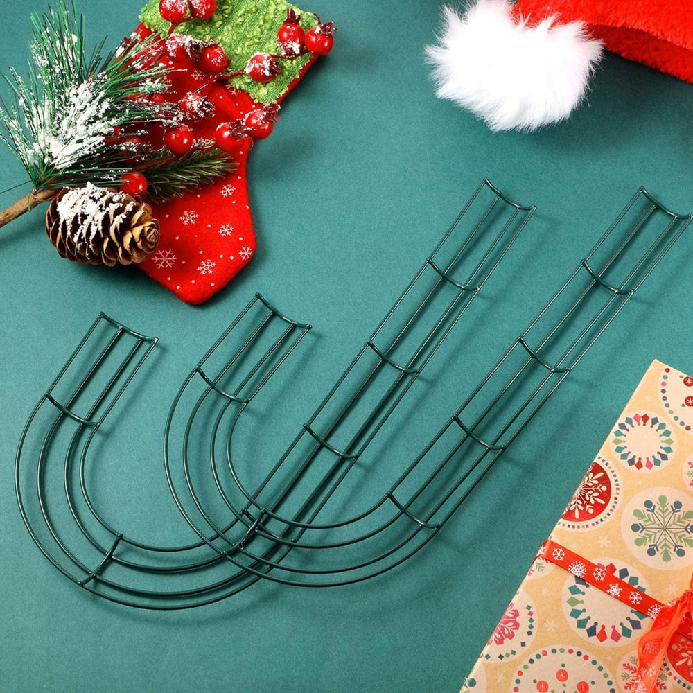 BUJIATANG 12 Inch Candy Cane Metal Wire Wreath Frame,Wire Wreath Making  Rings Base Wire Wreath Form for Xmas Door,Christmas Wreath Making Supplies  3Pc