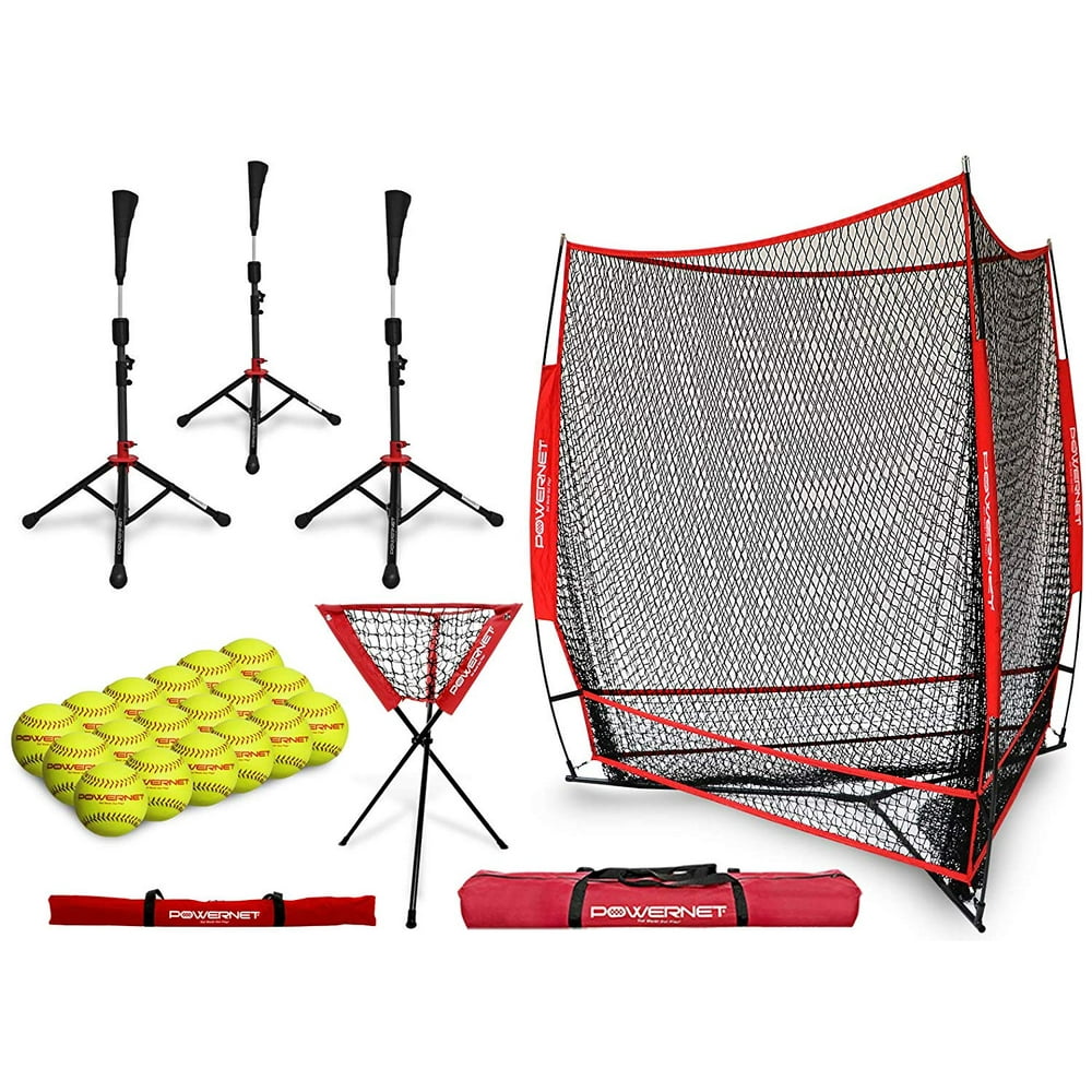 Triple Threat Baseball Softball Training Net + 3 Deluxe