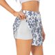 thumbnail image 1 of Balery Dark Blue Snowflakes Pantalones cortos deportivos para mujer con forro y dos bolsillos, elásticos, para entrenamiento, gimnasio, yoga-Large, 1 of 7