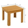 thumbnail image 3 of Miekor Wooden Square Side End Table Patio Coffee Bistro Table Indoor Outdoor Natural, 3 of 4