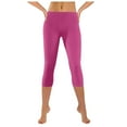 thumbnail image 3 of GEWSEY Women's Active FormFlex Buttery Soft High Waist 19" Inseam Capri Yoga Workout Leggings (Hot Pink, M), 3 of 6