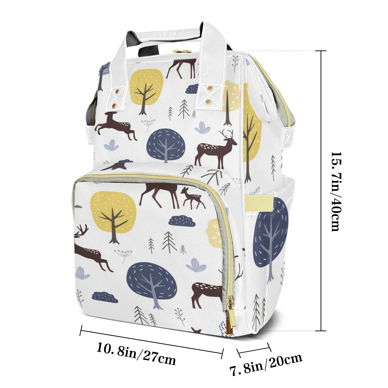 Deer Diaper Backpack – Large Capacity, Insulated Baby Bottle Pocket, Multifunctional Mommy Bag for Boys & Girls
