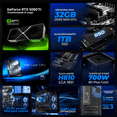 thumbnail image 3 of PC Gamer Completa Xtreme PC Gaming ALIENWARE NVIDIA GeForce RTX 5060 Ti Intel Core Ultra 7 265F 32GB DDR5 SSD 1TB Monitor 32 180Hz Sistema Liquido WIFI gaming 1080p, estudios y multitarea, 3 of 6
