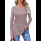 thumbnail image 3 of Camisa de Larga con Cuello en V para Mujer, Túnica de Otoño, Suéter Informal Elegante, Ropa y . Rosa M, 3 of 9