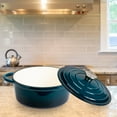 thumbnail image 6 of Lexi Home 2.8-Qt Enameled Cast Iron Dutch Oven with Lid & Loop Handle, Blue, 6 of 10