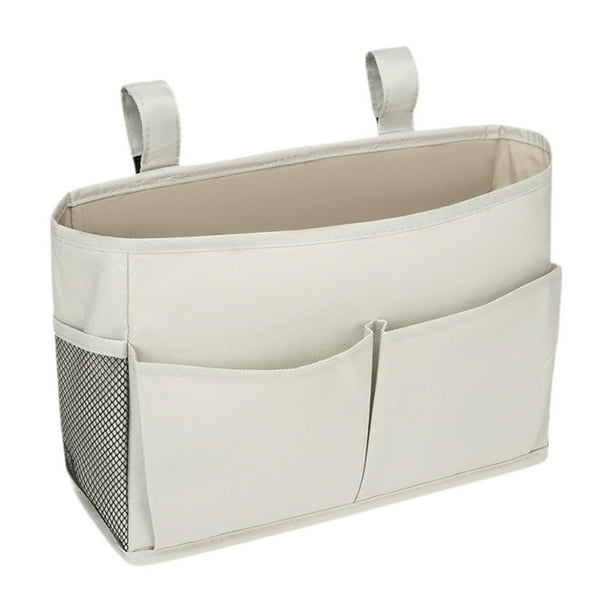 Organizador de cama colgante ligero de 11,8 x 7,8 x 4,3 pulgadas para el hogar y la oficina. Gris claro