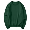 thumbnail image 4 of Womens Loose Fit Crewneck Sweatshirts Long Sleeve Solid No Hood Pullover Fall Everyday Tops Dark Green 3XL, 4 of 7