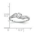 thumbnail image 3 of Solid 14k White Gold 5x3mm Oval Cubic Zirconia CZ Anniversary Ring Band Size 9, 3 of 4