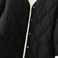 thumbnail image 4 of Olyvenn Women's Lightweight Quilted Puffer Jackets Button Down Collarless Casual Solid Winter Puffy Coat with Pockets Black XXL, 4 of 8
