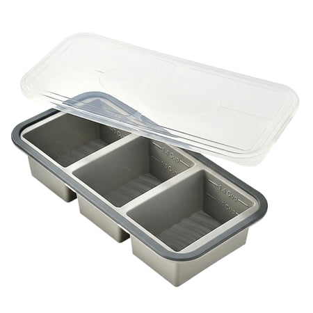 Compartmentalized Food Storage Container with Lid - Gray Freezer-Safe Meal Prep Box for Leftovers Snacks Office Lunches Picnics