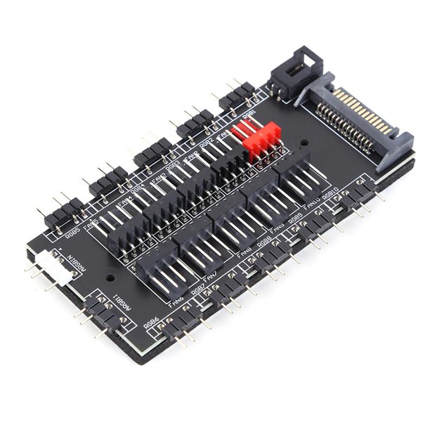 Ventilador de refrigeración 2 en 1 Hub 5V 3PIN ARGB SATA Power Multi Splitter 10 Way para PC Case