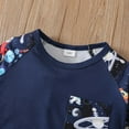 thumbnail image 5 of FAOWME Toddlers Boys Pajama Set Two Piece Astronaut Print Long Sleeve Round Neck Top And Pants Outfits Comfortable Loungewear For Full Winter Daily Wear,Navy,1-2 Years, 5 of 9
