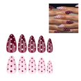 thumbnail image 1 of 30pcs Wearable Nail Short Nail Art Fake Nail Wave Point Wearable Nail Piece, 1 of 8