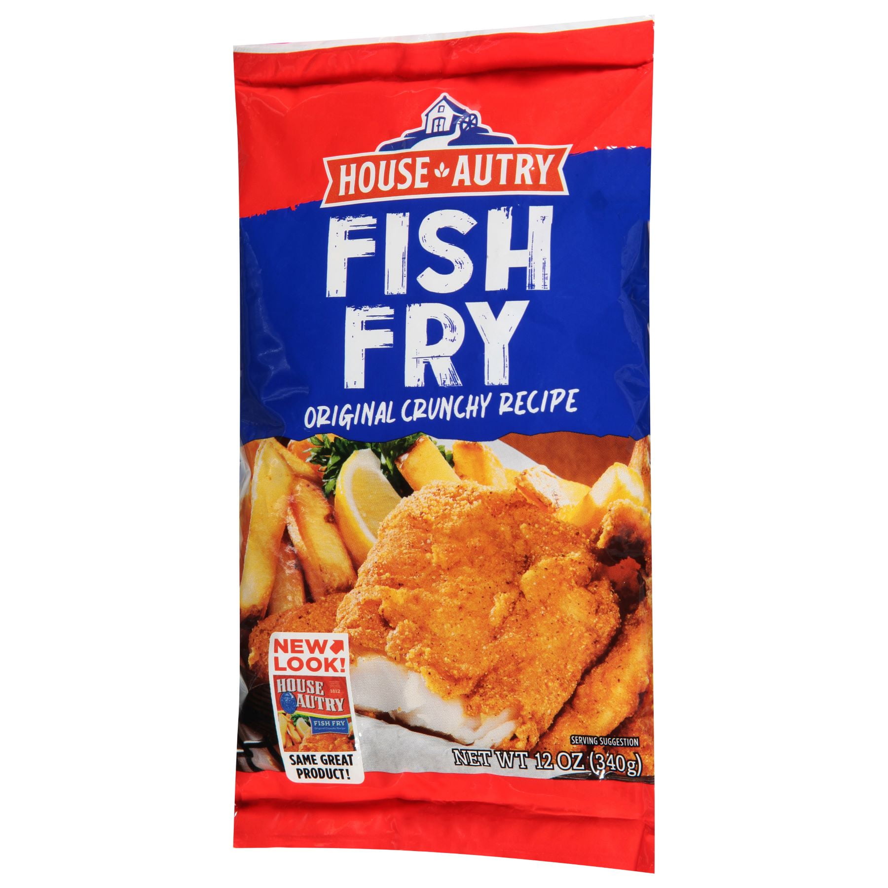 (6 pack) House Autry Original Crunchy Recipe Fish Fry Mix 12z Seasoned Crispy Coatings & Batters Fry Mix Pouch