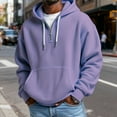 thumbnail image 2 of Dwelliawo Quarter Zip Hoodie Men Drawstring Waffle Solid Color Long Sleeve Hooded Sweatshirts 1/4 Zip Fashion Fall Hoodies Pullover with Pockets Purple M, 2 of 4