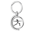 thumbnail image 1 of Yoga Girl mantener sano deporte silueta Rotating keychain Metal Keyring Holder, 1 of 2