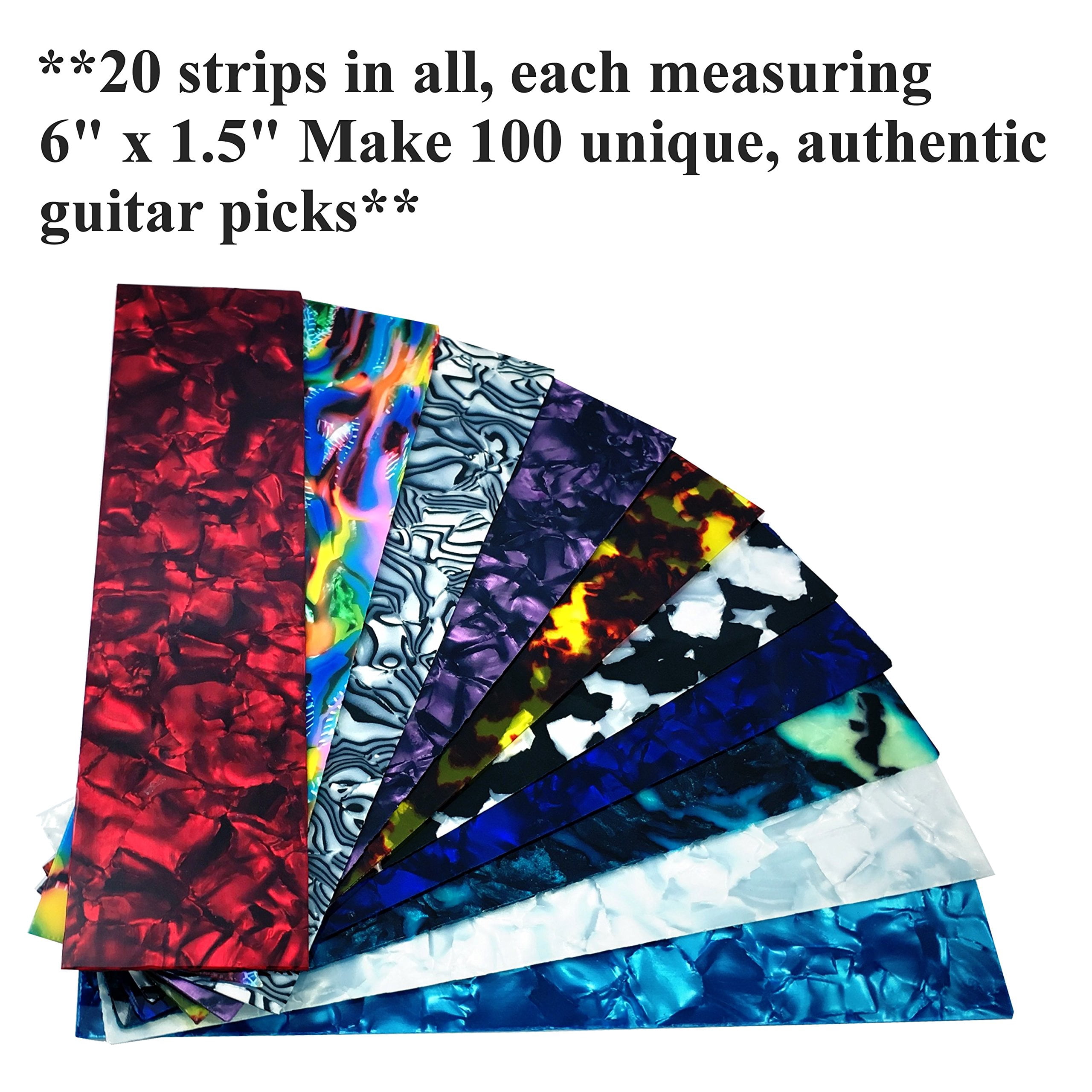 Craft Guitar Pick Making Strips, Pearloid Variety Blank Sheets, Multi Thickness Refill Material for Guitar Pick Maker - 0.90mm Heavy